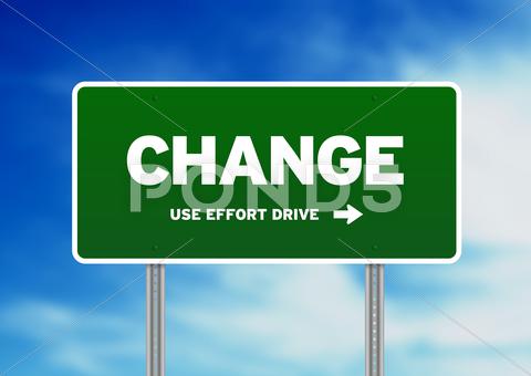 Stock Illustration of change highway sign
