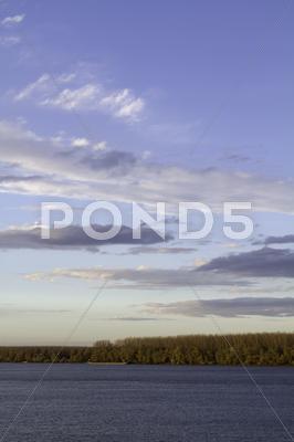 Stock photo of Sky over Danube river