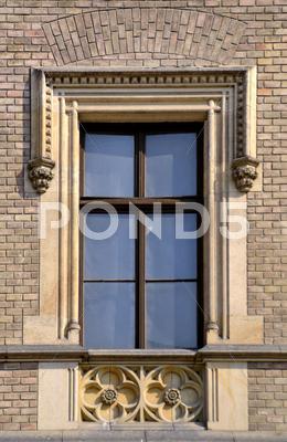 Stock photo of old window medieval