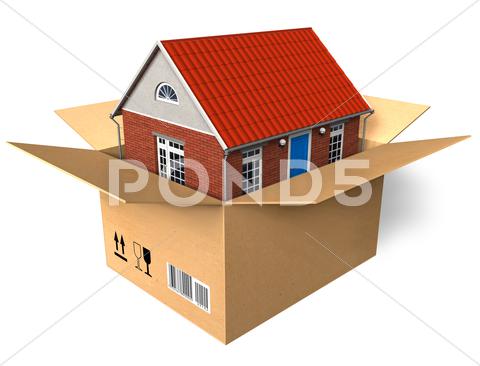 Stock Illustration of New house in box