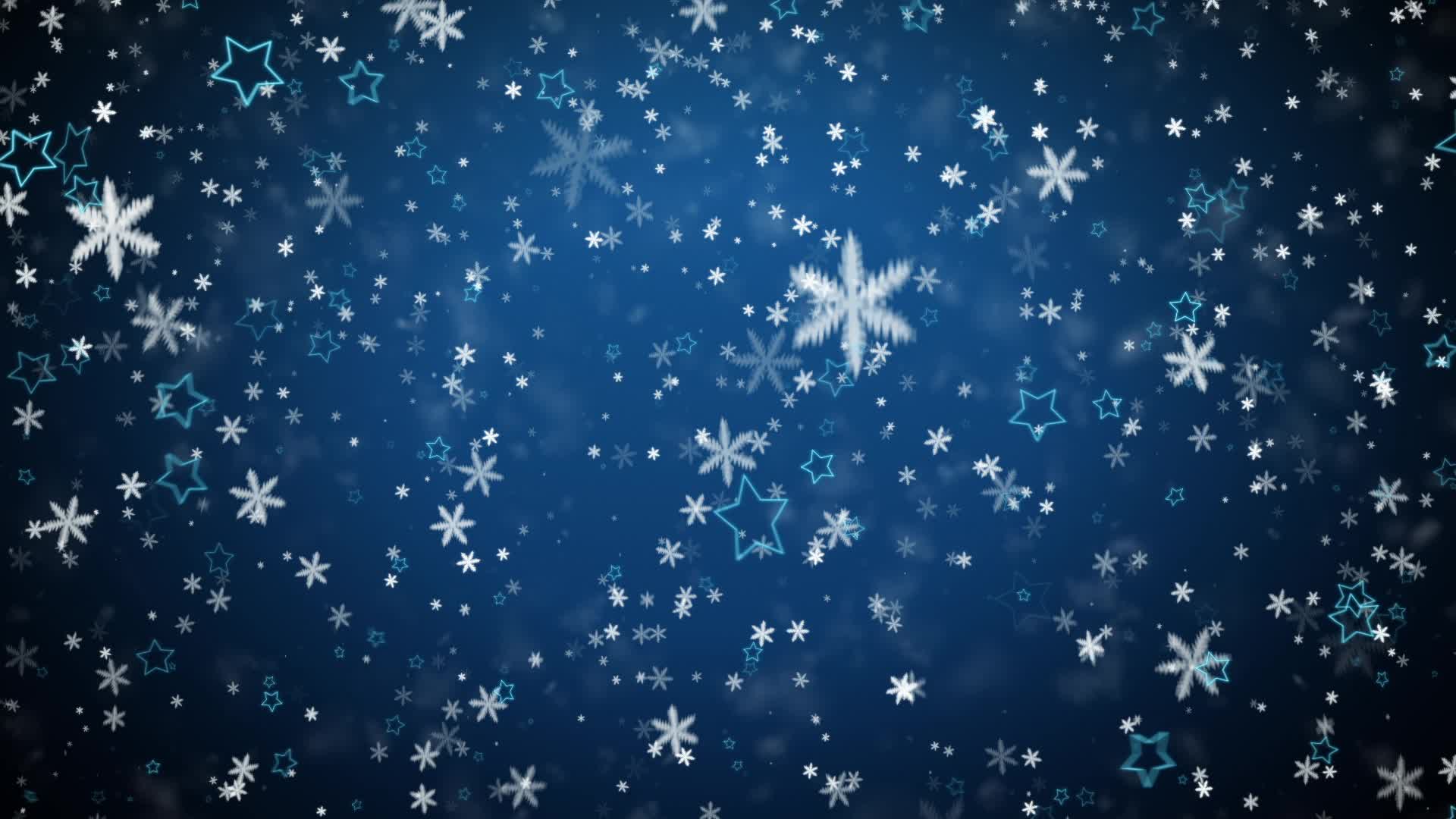 Winter background with falling snowflakes and stars ~ Hi Res #12449691