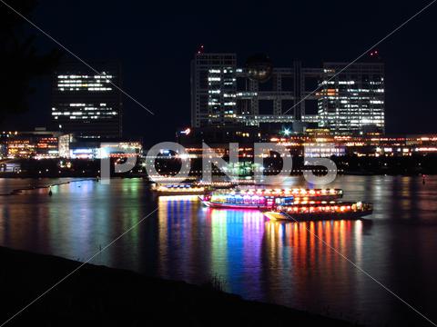 Stock photo of Odaiba bay at night