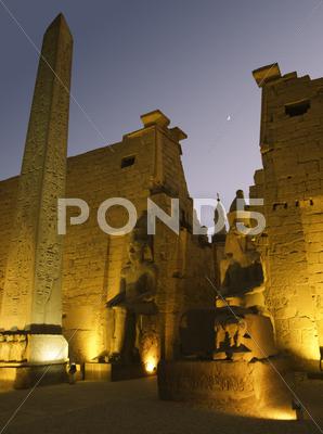 Stock photo of illuminated luxor temple at night