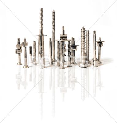 Stock photo of srews, nuts and bolts