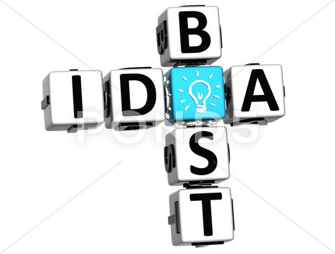 Stock Illustration of 3d best creative idea crossword