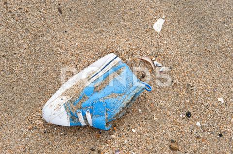 Stock photo of lost baby shoe