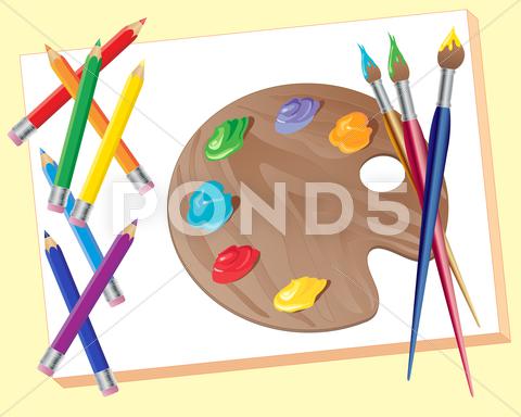 Stock Illustration of artists materials