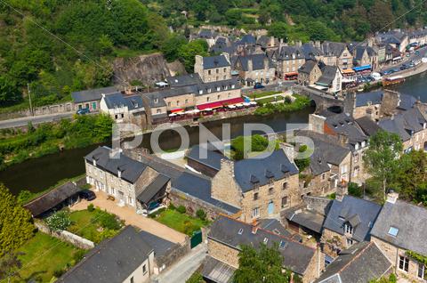 Stock photo of dinan, brittany, france - ancient town on the river