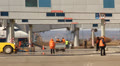 Airplane in the passenger terminal. Ufa Airport Footage