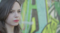 portrait of depressed woman with a red shirt is crying Video