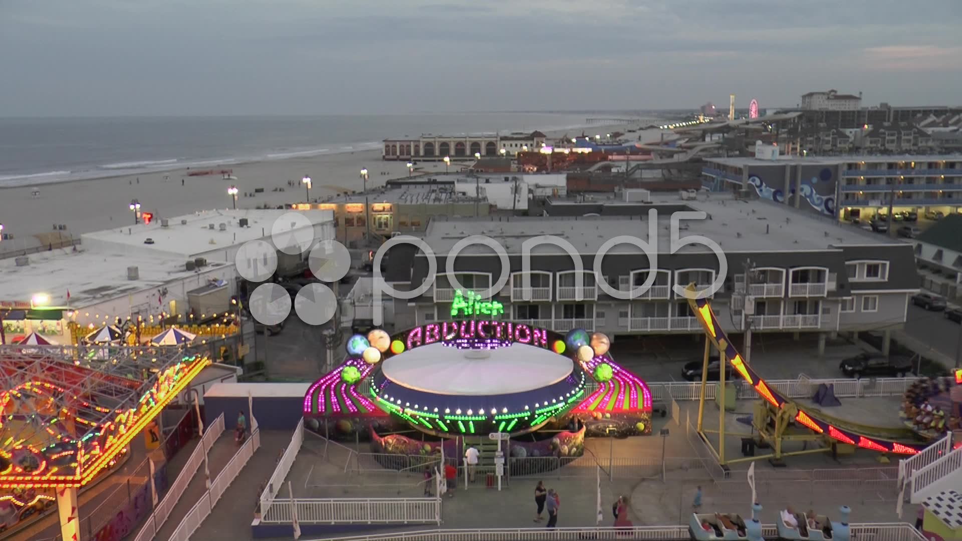 Ocean City Nj Wonderland Pier Ferris Wheel 2 Stock Video 24801985 | HD ...