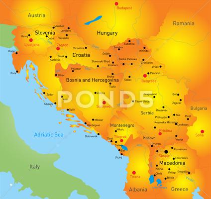 Stock Illustration of Balkan map