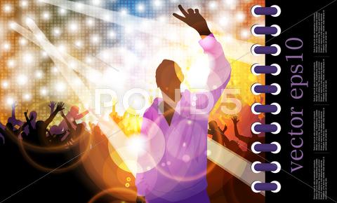 Stock Illustration of Crowd at the music concert. Vector
