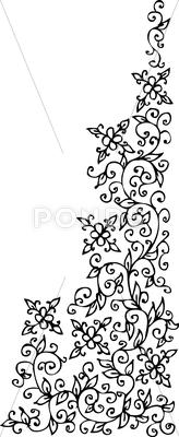 Stock Illustration of refined floral vignette
