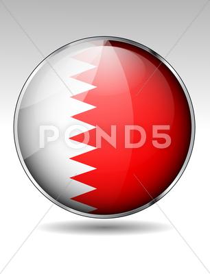 Stock Illustration of bahrain flag button