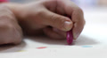Children at school - drawing in pastel Video