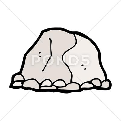 Stock Illustration of desenho animado grande rocha