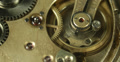 Ultra HD 4K Close Up Vintage Mechanical Old Clock Mechanism Working Time Passing Video