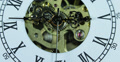 Ultra HD 4K UHD Macro Shot Clock Watch Dial Face Time Passing Old Gear Rush Hour Video