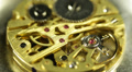Old Watch Clock Machine Golden Background Gears Elements Chain System Cogs Twist Video