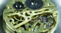 Old Watch Clock Component Mechanism Golden Gears Elements Chain System Cogs Ruby Video