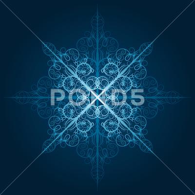 Stock Illustration of vector highly detailed blue snowflake