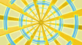 3d radial ray azure and yellow on bright background, loop Footage