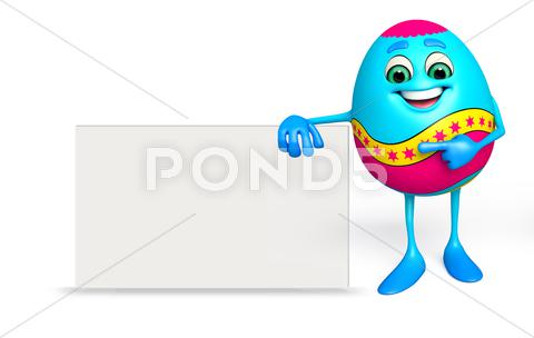 Stock Illustration of Easter egg with sign