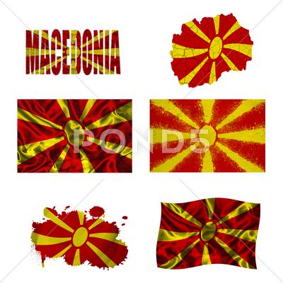Stock Illustration of macedonian flag collage