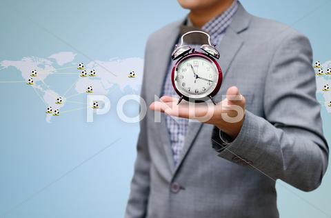 Stock Illustration of time to see soccer game concept