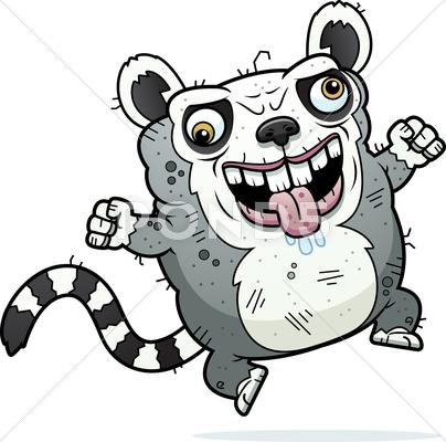Stock Illustration of crazy ugly lemur