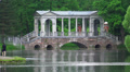 Marble bridge. Pushkin. Catherine Park. Tsarskoye Selo. 4K. Video