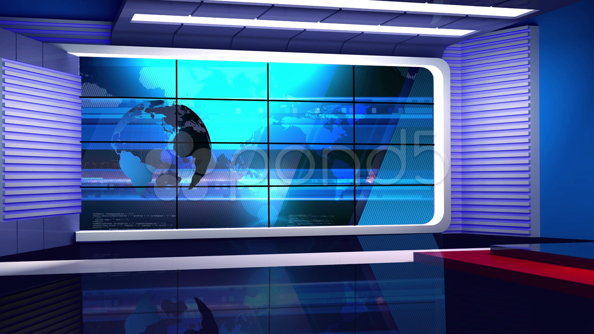 News Tv Studio Set 35 Virtual Green Screen Background Loop Footage