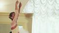 Zoom in, male dancer carrying graceful ballerina on shoulders Video