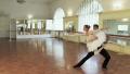 Male female practicing ballet moves in the gym, slow motion Video
