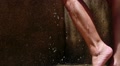 Young Sexy Girl Enjoying a Shower Outdoors. Slow Motion. Video