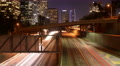 4K LA Night Cityscape 14 Zoom Out Timelapse Downtown 110 Freeway Video