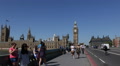 Big Ben Tower Tourists Admiring Westminster Bridge Famous Landmark Thames River Vídeo