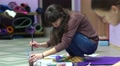 Woman painting gouache and watercolor in class Video