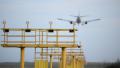 Runway lights. Landing at the airport Footage