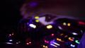 Male disc jockey hands playing music on professional sound deck Footage